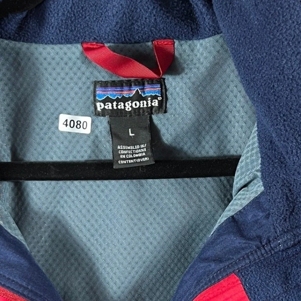 Vintage Patagonia Full Zip Mesh Lined Fleece Collar Jacket Men Large Red Outdoor